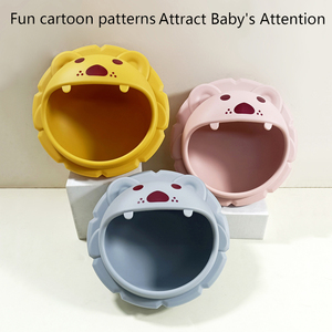 Bol pour bébé en silicone de qualité alimentaire en forme de lion bols de dessin animé <span class=keywords><strong>Bebe</strong></span> Plato Logo personnalisé bols à fond d'aspiration forte pour les enfants à manger - Product Image 4