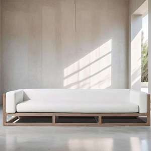 Sofá Minimalista de Madera Nórdica Contemporáneo, Sofá de Teca de Lujo Moderno para Exteriores - Product Image 6