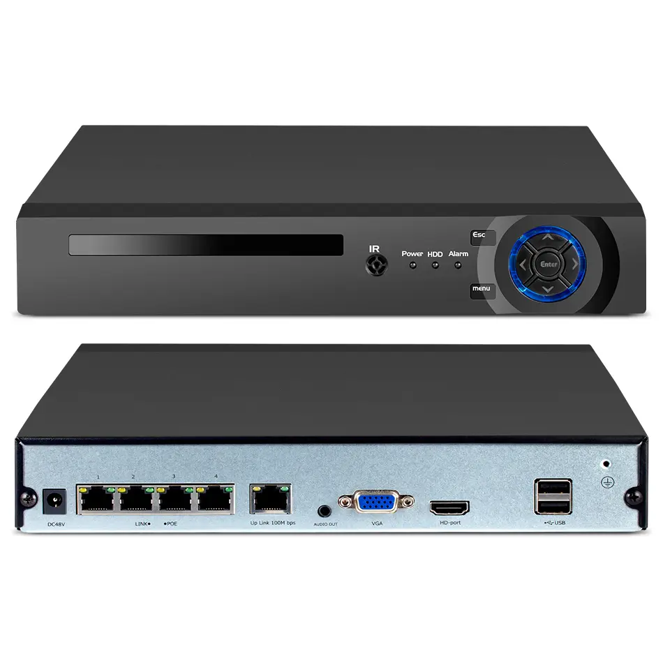 Kerui 4ch Nvr Voor Poe Camera Full Hd Netwerk Videorecorder Menselijk Gezicht Bewegingsdetectie 4K Nvr Cctv Bewakingssysteem