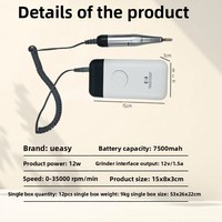 Machine à ongles électrique silencieuse portable, 35000 tr/min, batterie rechargeable 7500 mAh, rechargeable par USB, outils de manucure professionnels