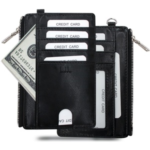 Tarjetero de Cuero PU Delgado con Bloqueo RFID, Cierre Abierto, para Tarjetas de Crédito, para Hombre y Mujer, Venta al Por Mayor de Fábrica - Product Image 1