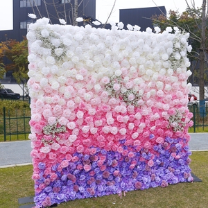 Fiori artificiali <span class=keywords><strong>rosa</strong></span> blu Baby Shower fondali 8ft X 8ft fiore <span class=keywords><strong>sfondo</strong></span> da parete arrotolare decorazione <span class=keywords><strong>sfondo</strong></span> per eventi - Product Image 3