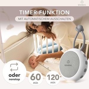 Máquina de ruido blanco portátil Blimbini con luz nocturna para bebés, diseñada en Alemania - Product Image 5
