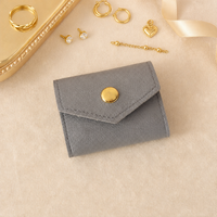 ZXF Spot Mini Sac de Rangement Minimaliste Portable 14*6cm pour Boucles d'Oreilles et Bagues en Cuir PU Épais pour Voyage