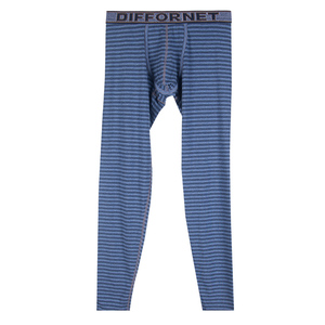 Tissu personnalisé en usine pantalons longs pour hommes bande élastique de marque sous-vêtement <span class=keywords><strong>thermique</strong></span> pour hommes sans couture <span class=keywords><strong>caleçon</strong></span> à rayures longues - Product Image 1