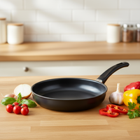 Poêle à œufs antiadhésive à prix d'usine, petite plaque de cuisson en fonte d'aluminium 14cm 16cm 18cm, compatible cuisinière à gaz, poignée en bakélite