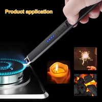 Briquet Électrique Rechargeable en Gros pour Cuisine, Briquet à Arc USB Coupe-Vent pour Bougies et Barbecue, Personnalisable avec Logo