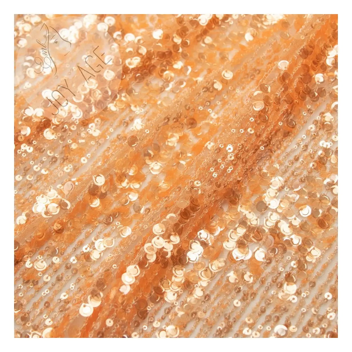 Classic Orange Tulle Mesh Embroidery Glitter Sequins Mirror Embroidered Lace Border Fabric For Sexy Club Dress Online