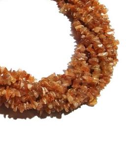 ลูกปัดหินซันสโตนธรรมชาติทรงอิสระสีทองเจาะรูตรงกลางเม็ดเล็ก - Product Image 4