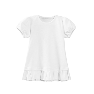 Camiseta esencial para niña, manga corta, mangas abullonadas, picardías, Túnica, camiseta, blusa básica, camisetas personalizadas para niña de cumpleaños de años de 2017 - Product Image 2