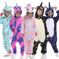 Pijamas de franela de unicornio para niños y niñas, ropa de dormir de dibujos animados de animales, pijama de invierno, venta al por mayor