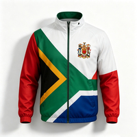 Drapeau personnalisé d'Afrique du Sud imprimé sur tissu Oxford, housse de table de tente d'événement extérieur coupe-vent et imperméable, drapeau plume, polo