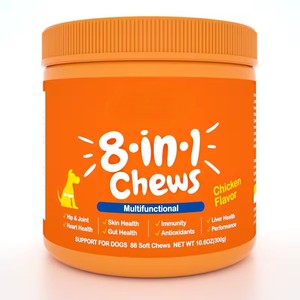 Compléments alimentaires pour chiens à mâcher doux multifonctionnels avec glucosamine, chondroïtine et huile de poisson pour le soutien des articulations, la santé intestinale et immunitaire - Product Image 1