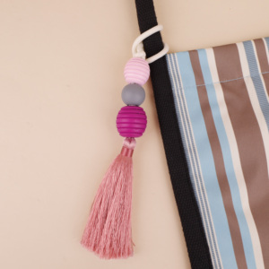 Handbags Bag Decorative Accessories Diligent Woman's Nylon Rope Bag Charm with Stylish Pink Tassel Pendant Perfect Lanyards Gift