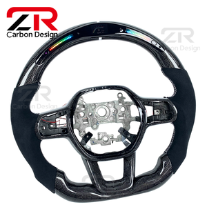 พวงมาลัยหนังคาร์บอนไฟเบอร์ LED แสดงรอบเครื่องยนต์ สำหรับตกแต่งภายในรถยนต์สไตล์สปอร์ต สำหรับ Honda <span class=keywords><strong>Civic</strong></span> รุ่นที่ 11 Accord CR-V Integra - Product Image 3