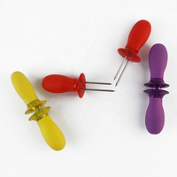 Fourchettes à maïs pour barbecue avec poignées en silicone, idéales pour la viande et les fruits, accessoires de cuisine, gadget de cuisine unique