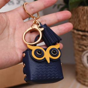 Personnalisé Petit 3D Anime PU Cuir Porte-clés Pochette Sac Mini Peluche Sac À Dos Animal Jouet Anneau Accessoires En Gros - Product Image 5