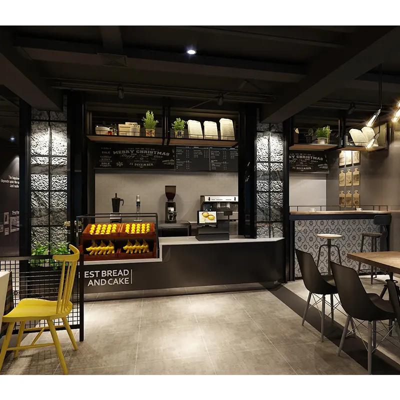 Panadería moderna tienda de té de la leche mostrador de recepción frontal cafetería decoración muebles cafetería Bar mostrador para dulces diseño de interiores