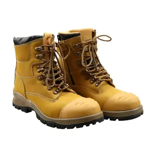 Botas Martin para seguro de trabalho, calçados respiráveis antiderrapantes anti-esmagamento, calçados de cano alto, equipamento de proteção para pés