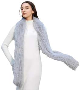 Women's Long <b>Fox</b> Faux <b>Fur</b> Collar Scarf Soft Plush Winter Wrap <b>for</b> Outdoor Wedding Parties - Product Image 5