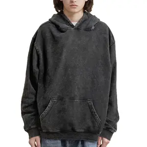 Yıkanmış boş sıkıntılı güneş soluk boy hoodie Vintage taş asit yıkanmış ada hoodies unisex yüksek kalite anti-shrink