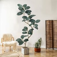 Arbre de banian artificiel NINI, grande plante artificielle en plastique durable, décoration d'intérieur pour Noël et Pâques, en pot