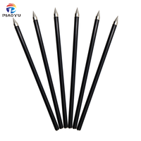 Pointe de flèche droite noire PIAOYU de 20 cm, flèche métallique de haute précision pour le tir à l'arc et le tir en plein air