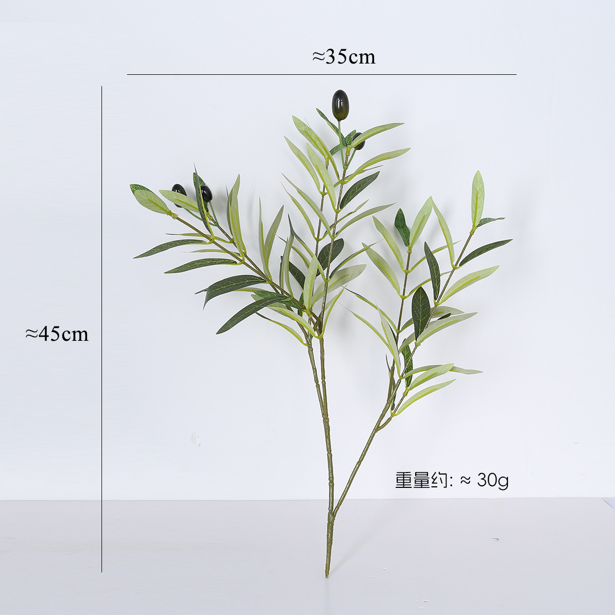 6 forked olive branch-with fruit