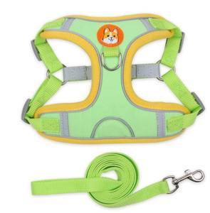 Ensemble de <span class=keywords><strong>harnais</strong></span> en laisse pour <span class=keywords><strong>chien</strong></span>, tailles réglables réfléchissantes, boucle en métal antichoc, sans danger pour les petits et moyens chats et chiens. - Product Image 4