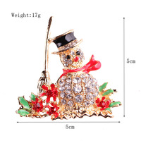 Broche de Noël Joyeux Noël, motif Bonhomme de neige, Père Noël, botte, guirlande, strass tendance