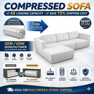 Sofá Seccional Modular Moderno Blanco en Oferta con Otomana y Chaise Longue, Empacado Comprimido para un Mueble Elegante para la Sala de Estar - Product Image 3