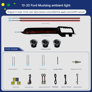Iluminación Ambiental Interior para Automóvil Ford Mustang 13-20, <span class=keywords><strong>64</strong></span> Colores, Iluminación Dinámica con Control por Aplicación, Iluminación Ambiental Interior Automática - Product Image 6