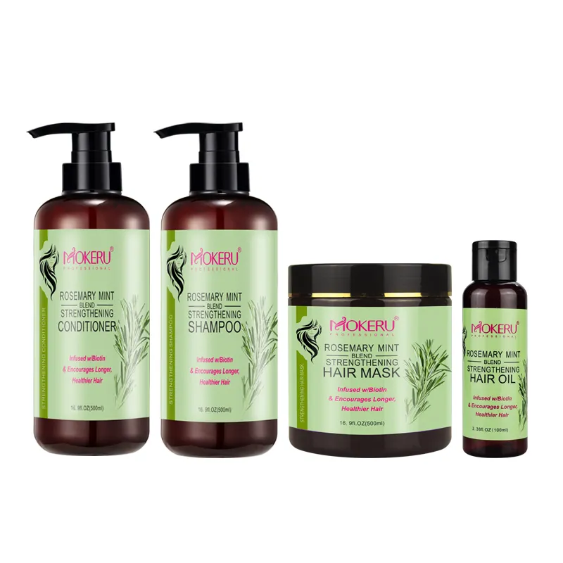 Envío rápido, champú y acondicionador para el cabello fortalecedor de menta de romero, reparación de daños en el cabello, hidratación intensa, revitaliza