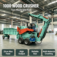 Broyeur à bois mobile diesel modèle 1000, capacité 8t/h, diamètre max. 25cm, haute productivité pour bûches, branches, déchets de bois