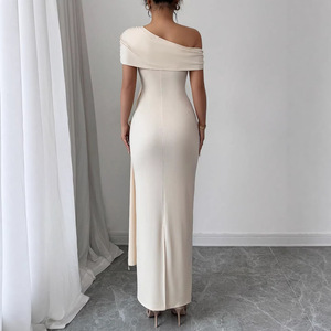 Abito da donna estivo 2026 transfrontaliero euroamericano, <span class=keywords><strong>lungo</strong></span>, elegante, a vita alta, con cintura, senza spalline e senza schienale - Product Image 4