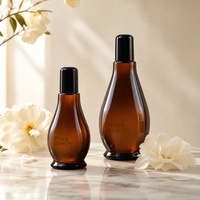 Flacon compte-gouttes en verre ambré de 50 ml, résistant à la lumière, avec bouchon en plastique, pour sérum cosmétique et huiles essentielles