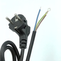 1m noir ENEC KEMA ue 3 broches pour ouvrir fin cordon d'alimentation H05VV-F 3G * 0.75mm2