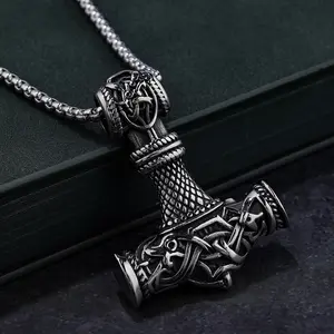 Viking thor's Hammer Personalized Men Necklace pen Bronze Movie series comics Thor Hammer Necklace