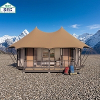 Tentes de safari glamping modernes, maisons préfabriquées en acier, hôtels familiaux, lodges, modules de salle de bain, maisons conteneurs, confort premium