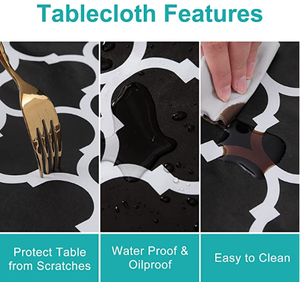 Huihe Vinyl không thấm nước, không trượt flannel ủng hộ bàn tròn bìa, chống tràn bảng vải hàng đầu cho kỳ nghỉ và ngoài trời - Product Image 3