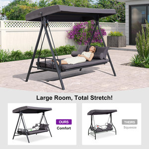 Dwoo Outdoor Waterproof <span class=keywords><strong>3</strong></span> Seats Large Porch Swing Stand Meubles de jardin Patio Swinging Chair - Product Image 6