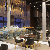 Ensembles de meubles de bar de style moderne, tables de bar sur mesure en surface solide, comptoirs de bar modernes pour restaurants