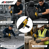 Outil de fixation pneumatique ASCOTT SC7C pour anneaux en C de 24 mm avec corps en aluminium pour l'assemblage de ressorts de matelas et de rembourrage de meubles