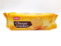 Didian Certifié Halal 200g Craquelins au fromage croustillants en forme carrée Faible teneur en sel Faible teneur en matières grasses Craquelins salés 24 paquets en sachet/boîte