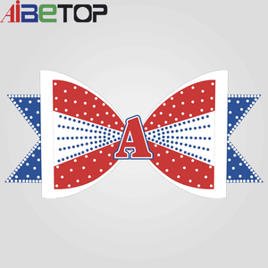 Fiocchi per Cheerleading Personalizzati di Lusso per Ragazze, Rosa e Blu con Strass, Logo Personalizzato - Product Image 1