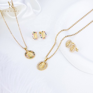 Bông Tai Vòng Cổ Mayo Laminado 18K Tay Nghề Chuyên Nghiệp FS4045-2 Bộ Trang Sức Thời Trang Biểu Tượng Đức Mẹ Đồng Trinh Mary - Product Image 6