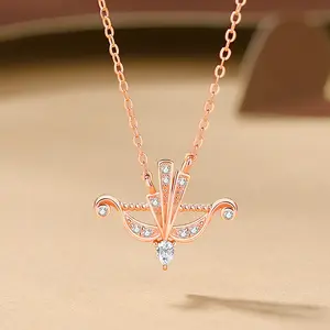 High Quality Simple Love 925 Simple Pendant Sterling Pendent For Women Silver Plated Bow And Arrow Rose Gold Necklace