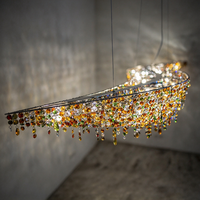 Lustre en cristal de luxe à hauteur réglable pour restaurant, salon, hôtel, réception, villa, hall, îlot, luminaire suspendu