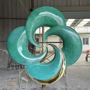 Escultura de Acero Inoxidable, Abstracta, Circular, para Montar en el Suelo, Adorno de Arte Metálico para Exteriores - Product Image 5