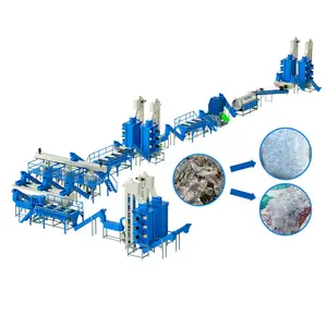 Ligne de lavage de bouteilles en flocons PET d'occasion Machine de recyclage des déchets plastiques Ligne de lavage pour bouteilles PET